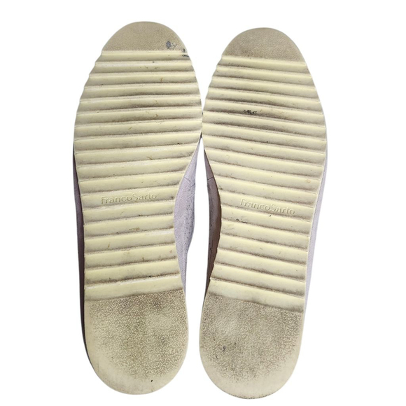 Women's Franco Sarto Hadrea Perforated Leather Suede Loafers Size 8 Beige - Picture 6 of 6